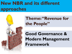 Presentation on NBR Approaches