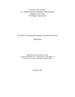 The Effect of Guaranteed Contracts in Professional Sports