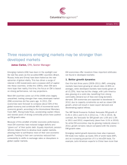 Three reasons emerging markets may be stronger than developed