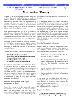 Motivation Theory - Jack Tilson | Education