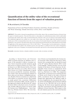 Quantification of the utility value of the recreational function of forests