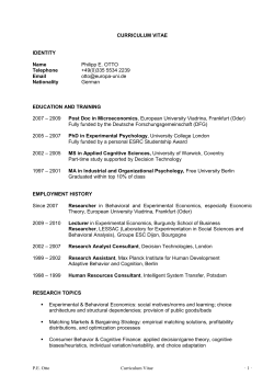 curriculum vitae - European University Viadrina Frankfurt (Oder)