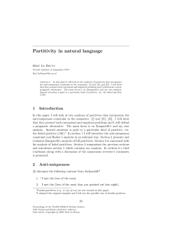 Partitivity in natural language
