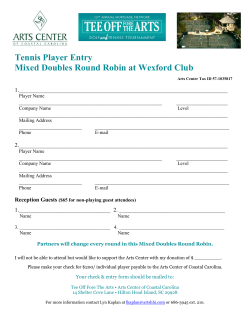 Tennis Player Entry Mixed Doubles Round Robin at Wexford Club