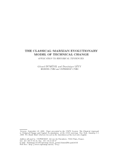 the classical-marxian evolutionary model of technical