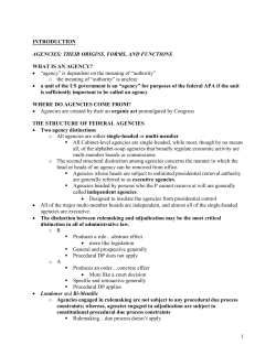 Administrative Law &ndash; Mascott &ndash; 2011