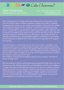 Calm Classrooms Partnership Proposal
