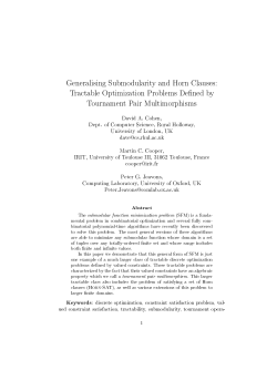 Tractable Optimization Problems De ned by Tournament Pair