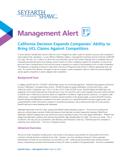 Management Alert - Seyfarth Shaw LLP