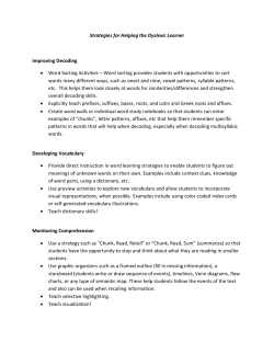 Strategies For Helping the Dyslexic Learner