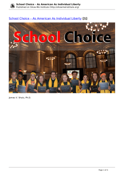 School Choice &ndash; As American As Individual Liberty - Show