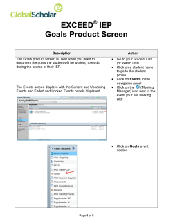 EXCEED IEP Goals Product Screen