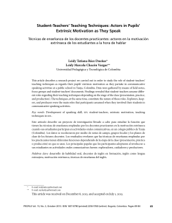 Student-Teachers` Teaching Techniques: Actors in Pupils` Extrinsic