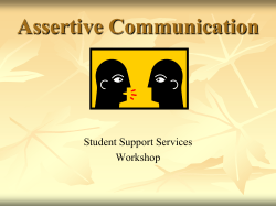 Assertive Communication - Wilson Community College