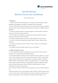 Arte Bunkering General Terms and Conditions.