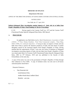 Soda Ash Review - Directorate General of Safeguards
