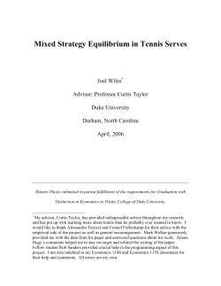 Mixed Strategy Equilibrium in Tennis Serves