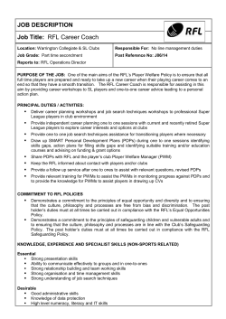 job description - Warrington Collegiate