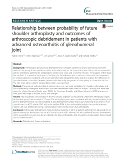 Relationship between probability of future shoulder arthroplasty and