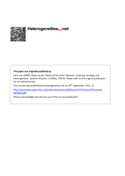 Notes on the Theory of the Actor-Network