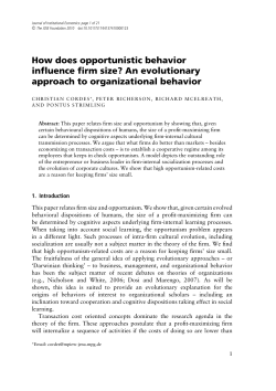 How does opportunistic behavior influence firm size? An