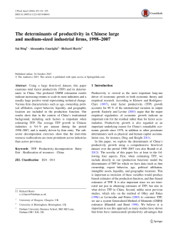 The determinants of productivity in Chinese large and medium