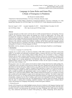 Language in Game Rules and Game Play