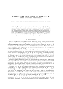 FOKKER&ndash;PLANCK EQUATIONS IN THE MODELLING OF SOCIO