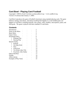 Card Bowl - Playing Card Football