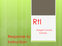 RtI - Morgan County School District