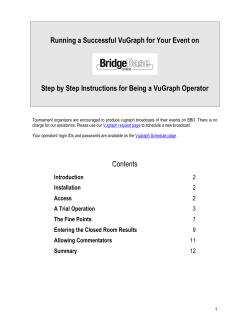 Running a Successful VuGraph for Your Event on Step by Step