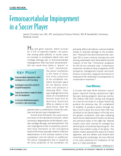 Femoroacetabular Impingement in a Soccer Player