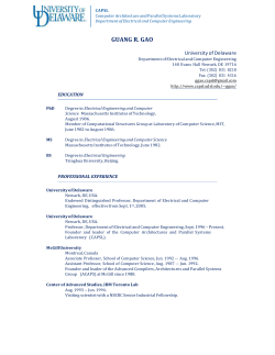 guang r. gao - CAPSL - University of Delaware