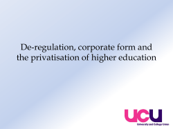 De-regulation, corporate form and the privatisation of higher
