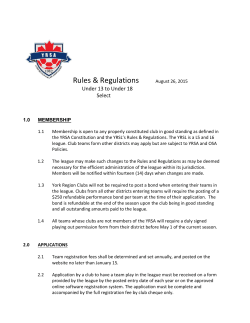 yrsl playing rules and - York Region Soccer Association