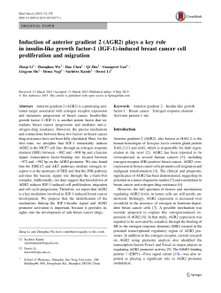 Induction of anterior gradient 2 (AGR2) plays a key role in insulin