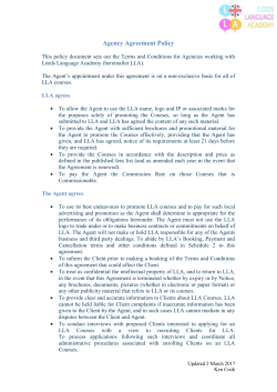 Agency Agreement Policy - Leeds Language Academy