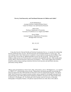 Poverty, Food Insecurity, and Nutritional Outcomes in Children and
