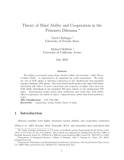 Theory of Mind Ability and Cooperation in the Prisoners Dilemma