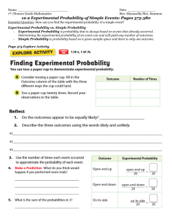Experimental Probability of
