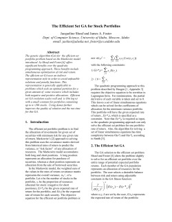 a genetic algorithm solution to the efficient set problem