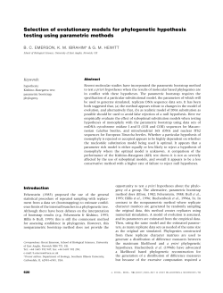 Selection of evolutionary models for phylogenetic hypothesis testing