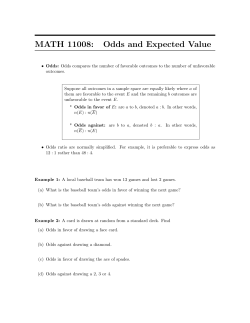MATH 11008: Odds and Expected Value