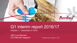 Q1 interim report 2016/17 October 1 &ndash; December 31 2016