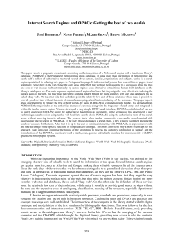 Internet Search Engines and OPACs: Getting the best of two worlds