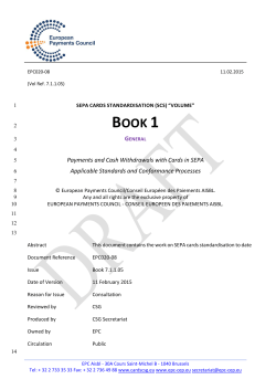Book 1 - General - SEPA Cards Standardisation Volume | European