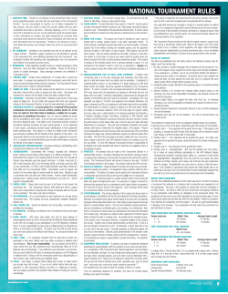 NATIONAL TOURNAMENT RULES