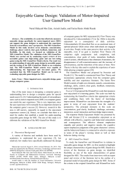 Enjoyable Game Design: Validation of Motor