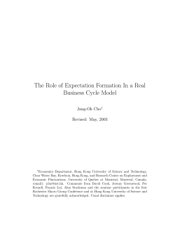 The Role of Expectation Formation In a Real Business Cycle Model