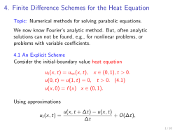 4. Finite Difference Schemes for the Heat Equation